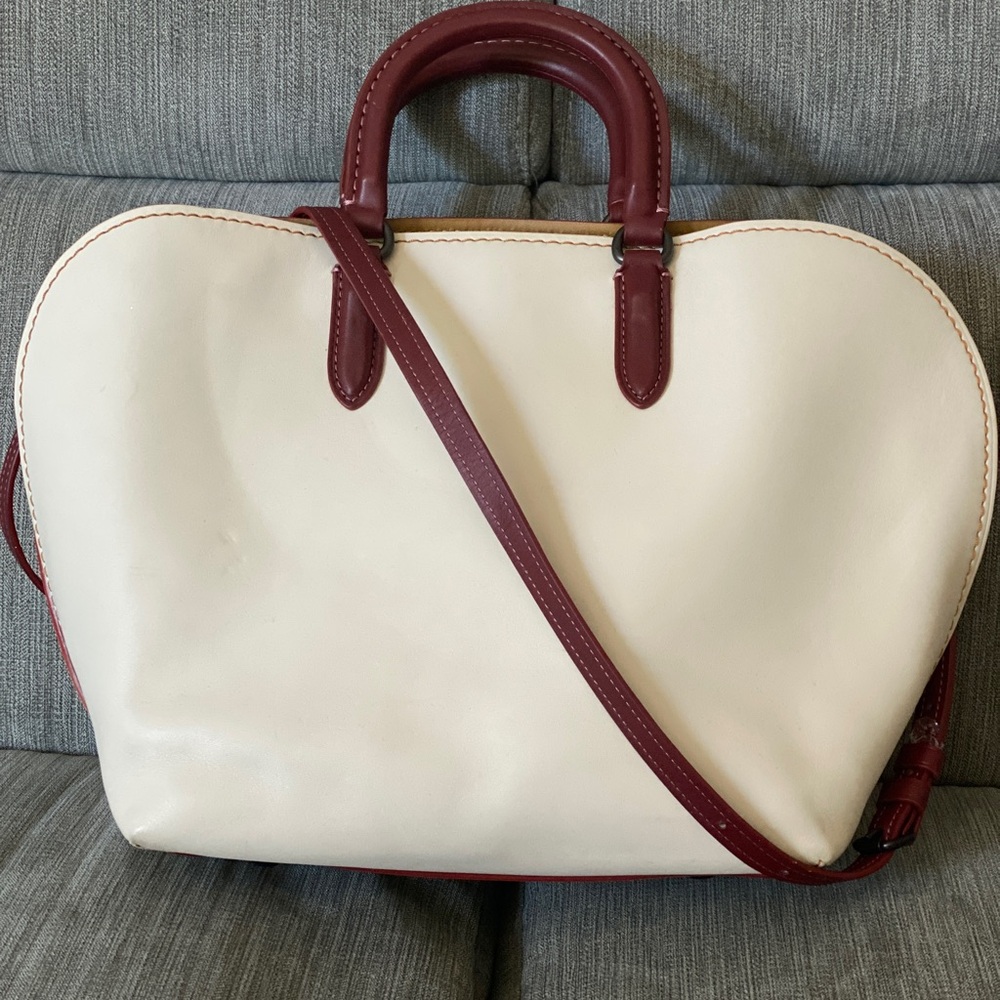 COACH NWOT 1941 Dakotah Large Satchel White Glovetanned Leather Bag Tote Handbag